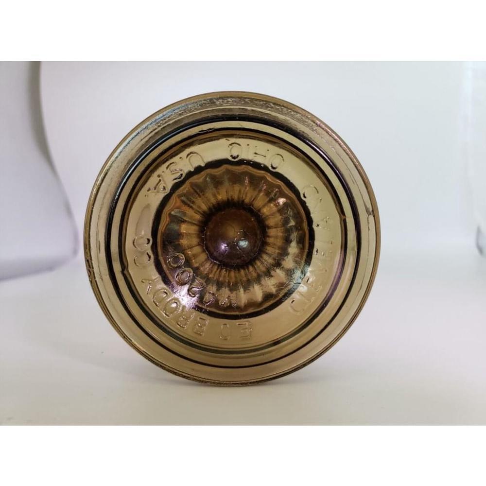 Vintage Glass E. O. Brody Co. Cleveland Ohio Light Brown Compote Bowl Candy Dish - Picture 3 of 4